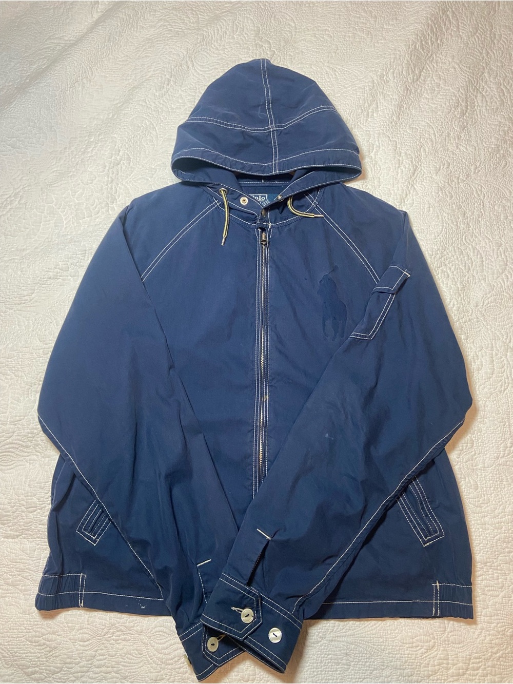 Ralph Lauren Navy Hooded Zip-Up Windbreaker
